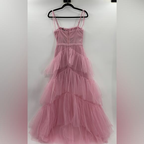 BCBGMAXAZRIA Corset Tulle Gown in Pink Tint - Picture 10 of 10